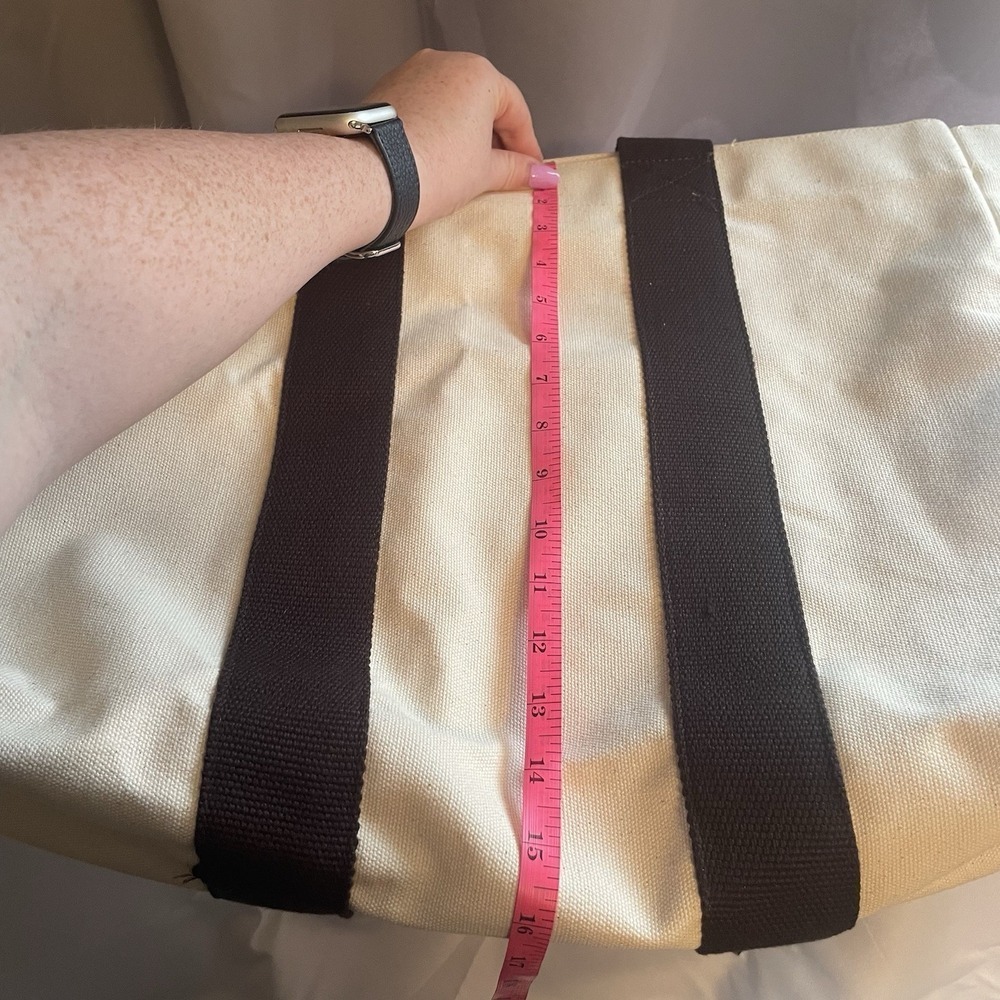 Le Bar Marche NWOT La Plage Double Handle Beach Pool Travel Packable Tote White - Picture 10 of 12
